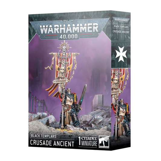 Warhammer 40,000 Black Templars Crusade Ancient miniature packaging on a white background