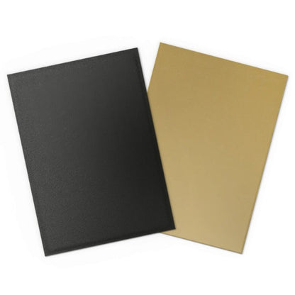 Dragon Shield Matte Dual sleeves in black back and gold interior, standard size TCG card sleeves