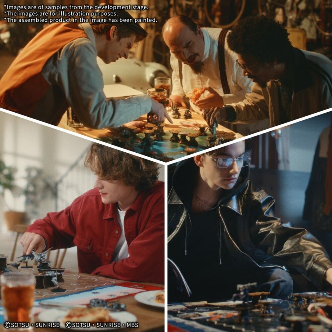 Players enjoying the Gundam Assemble miniature tabletop game with painted figures