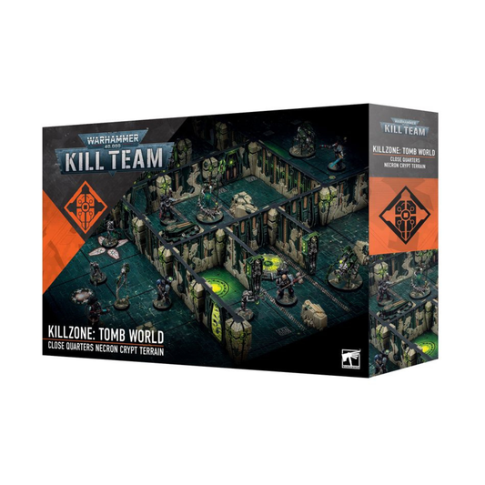 Killzone: Tomb World terrain kit — double-sided board and 25 modular Necron tomb pieces including sarcophagus and teleport pads