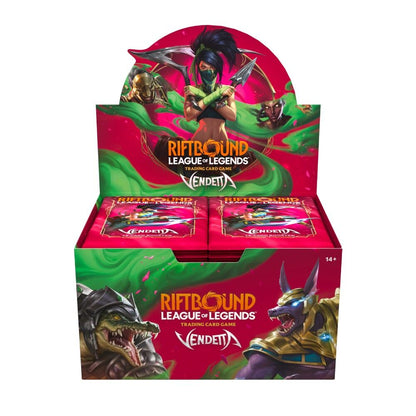 Riftbound League of Legends TCG Vendetta Booster Display Set 4 24 packs 14 cards Zed Shen Nasus Showcase cards sealed English pre-order