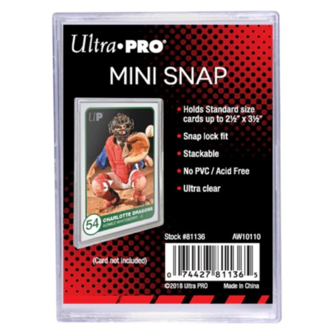Ultra PRO Mini Snap Card Holder single standard size 63.5x88.9mm snap-tight ultra-clear stackable PVC-free acid-free UP81136 - Hobby Collectors Australia