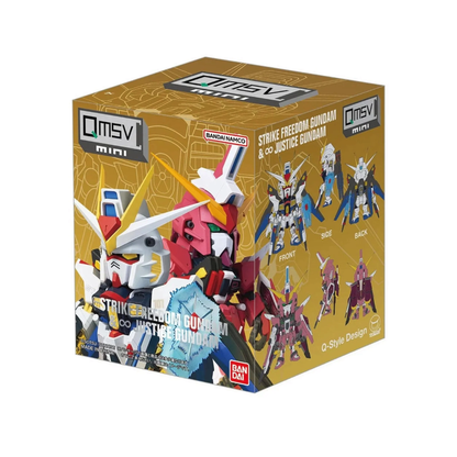 Bandai QMSV Mini Strike Freedom Gundam and Infinite Justice Gundam blind box figure Gundam SEED Freedom pre-painted ABS PVC with stand - Hobby Collectors Australia