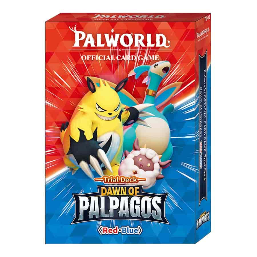 Palworld Official Card Game Dawn of Palpagos Trial Deck Red Blue packaging