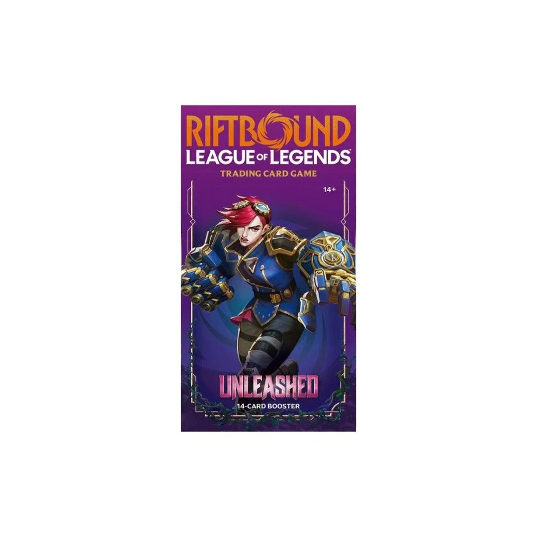 Riftbound League of Legends TCG Unleashed 14-card booster pack featuring Vi