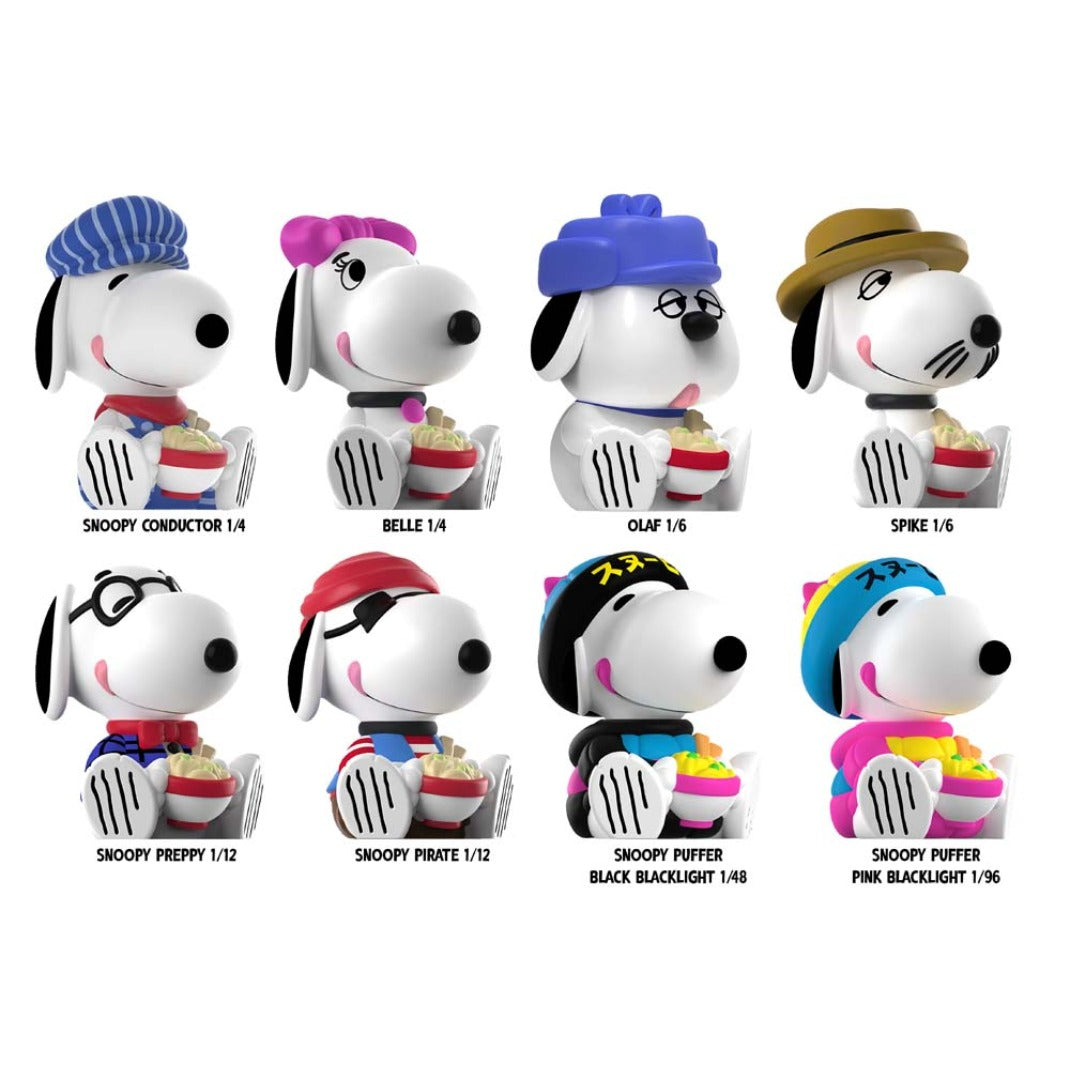 Rokimoto Peanuts Series 2 full set of 8 Snoopy figures with pull rates from 1/4 to 1/96