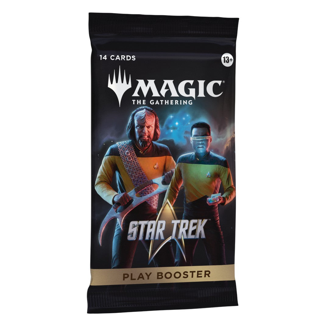 Magic: The Gathering Star Trek Play Booster pack with Worf and Geordi La Forge artwork