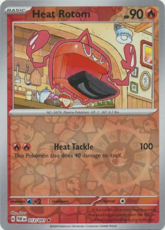 Heat Rotom 013/091 Scarlet and Violet Paldean Fates Reverse Holo Rare Pokemon Card NEAR MINT TCG