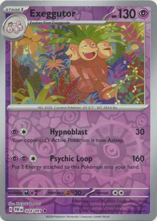 Exeggcute 024/091 Scarlet and Violet Paldean Fates Reverse Holo Common Pokemon Card NEAR MINT TCG