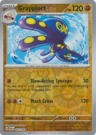 Grapploct 052/091 Scarlet and Violet Paldean Fates Reverse Holo Uncommon Pokemon Card NEAR MINT TCG