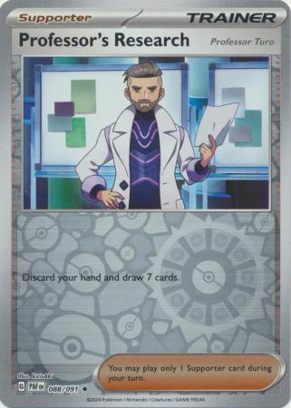 Professor's Research 088/091 Scarlet and Violet Paldean Fates Reverse Holo Rare Supporter Pokemon Card NEAR MINT TCG