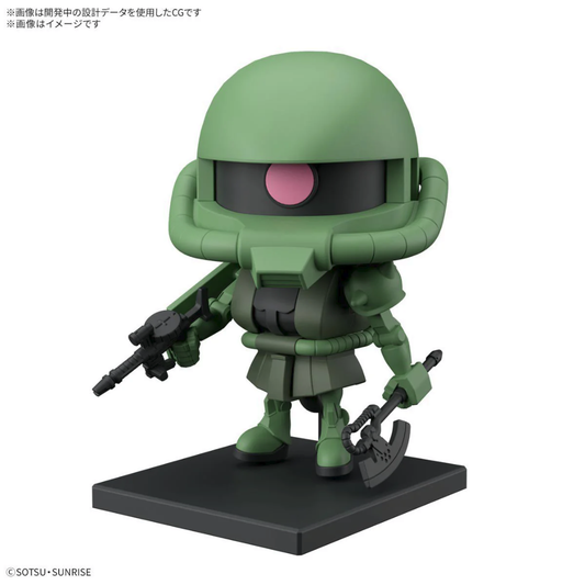 Bandai Gunpla-kun 1/1 Zakupla-kun DX Set with Runner Ver Recreation Parts chibi Zaku II movable mono-eye Heat Hawk Zaku Machine Gun Bazooka - Hobby Collectors Australia